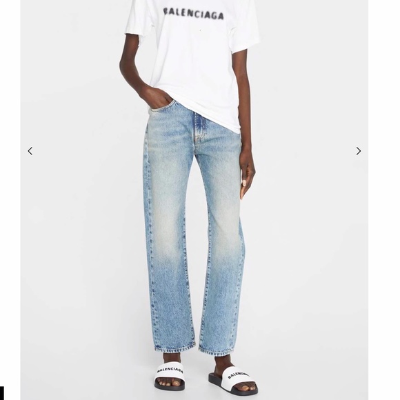 BALENCIAGA Women's Birublo Bicolor Logo Pool Slide Sandals 5 B/35 EU - Picture 10 of 14